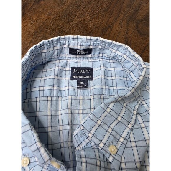 J Crew Shirt Mens XL Blue Plaid Long Sleeve Button Down Casual - Picture 6 of 14